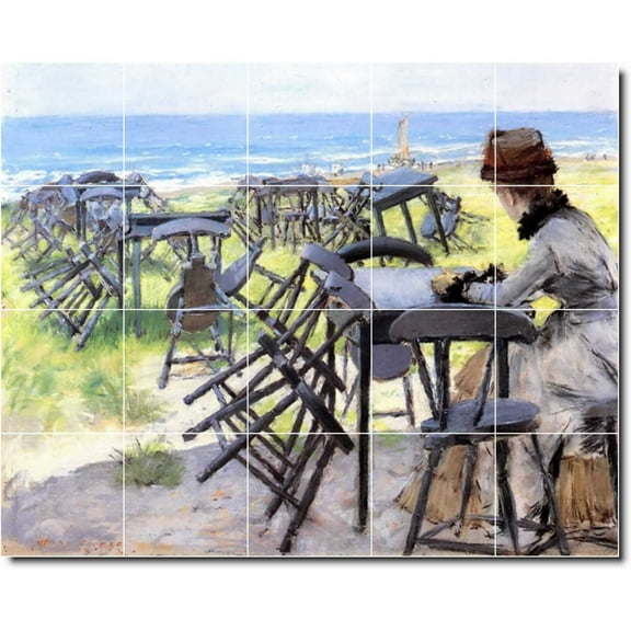 Ceramic Tile Mural-William Chase Waterfront Painting 414. 21.25" w x 17" h using (20) 4.25 x 4.25 ceramic tiles