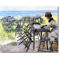 Ceramic Tile Mural-William Chase Waterfront Painting 414. 21.25" w x 17" h using (20) 4.25 x 4.25 ceramic tiles