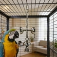 thumbnail image 4 of Bird Toys - Metal Bell Toy, Chew Play Item with Hanging Chain, for Large Parrots African Grey Cockatoo Macaw Conure Lovebird, Durable Interactive Play Item (Long), 4 of 7