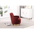 thumbnail image 3 of Swivel Barrel Chair in Red Velvet | 360 Swivel for Relaxing in Living Room | Easy-to-Clean Upholstery | Sturdy Construction, 3 of 6