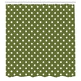thumbnail image 3 of Ambesonne Polka Dot Shower Curtain, Classic Old Round Forms, 69"Wx70"L, Green White, 3 of 3