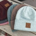 thumbnail image 2 of C.C Heather Knit Basic Beanie Soft Winter Hat Women, Bubble Berry, 2 of 16