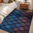 thumbnail image 5 of Boho Washable Area Rugs 4'x6', Moroccan Trellis Blue Red Black Geometric Flower Texture Low Pile Throw Living Room Rug Non-Slip Sturdy Edge Binding Carpet for Indoor Entryway Bedside Kitchen, 5 of 9