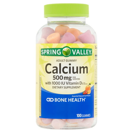 Spring Valley calcium avec vitamine D3 adulte Gummies supplément alimentaire, 100 count