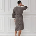 thumbnail image 7 of successthop Mens Waffle Robe Plus Size Long Bathrobe with Pockets Cozy Oversized Housecoat Bath Belted Solid Sleepwear, 7 of 7