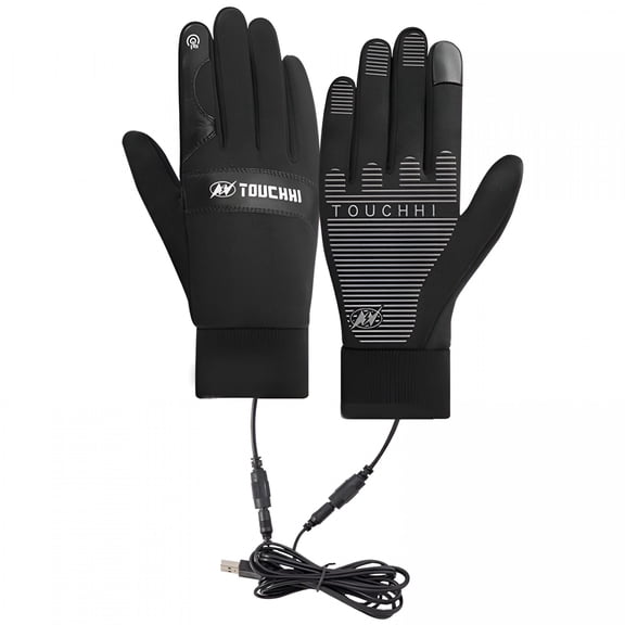 GJX Electric USB Heated Gloves Rechargeable Touch Screen Gloves Motorcycle