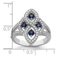 thumbnail image 5 of Brilliant Embers Sterling Silver Rhodium-plated 84 Stone Blue and White Micro Pav‚ CZ Ring, 5 of 6