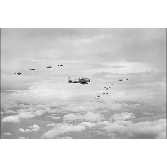 24"x36" Gallery Poster, F6f hellcat and TBF avenger planes 1943