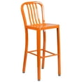 thumbnail image 5 of Flash Furniture Commercial Grade 30" Round Orange Metal Indoor-Outdoor Bar Table Set with 2 Vertical Slat Back Stools, 5 of 5