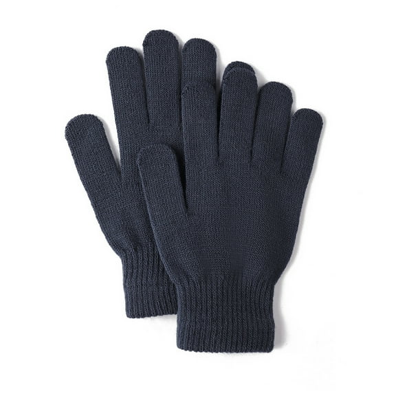 Winter Gloves Warm Knitted Stretchy Gloves Full Fingers for Men, Women Dark Gray One Size