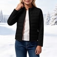 thumbnail image 6 of fatyb Girls Full Zip Jacket Kids Long Sleeve Stand Collar Fall Winter Cropped Outerwear with Pockets, 6 of 7