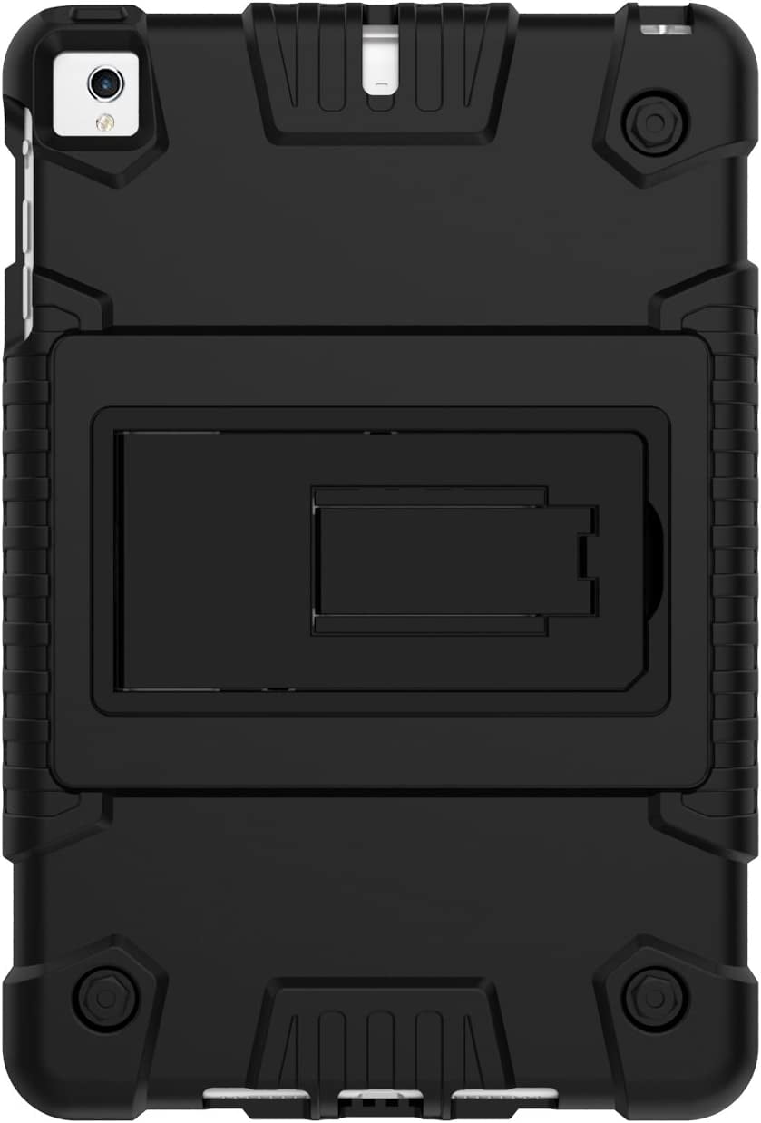 Feishell for iPad Pro 11 Case 2018 with Pencil Holder, Shockproof Rugged Kids Child Proof Rubber EVA Bumper Heavy Duty Case with Kickstand Protective Cover for Apple iPad Pro 11", Black