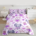 thumbnail image 2 of Homewish Elephants Rabbits 3-Piece Full Size Comforter Sets For Preppy Boys Girls,Ballet Dance Theme Bedding Comforter Set,Purple Floral Bow Lightweight Bedding Sets,Ultra Soft Home Decor,Reversible, 2 of 8