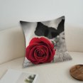 thumbnail image 2 of Kedshhgu Red Rose Throw Pillow Covers, Valentine's Day Pillow Cover for Couch Sofa, Flowers Decorative Square Pillow Cases, 17.72" × 17.72", 2 of 6