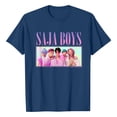 thumbnail image 1 of Pop cazadora para niña Demon Hunters Boys Girls Fashion Round-Neck Group Panels T Shirt （Navy）, 1 of 3