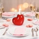 thumbnail image 1 of Candelabro cerámico rojo en forma de corazón | Centro romántico de candelabro para mesa de comedor, escritorio, decoración de bodas o festivales | Rojo brillante o blanco, se adapta a velas, 1 of 6