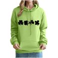 thumbnail image 4 of VBTAPA 2026 St. Patrick's Day Womens Graphic Hoodies Irish Shamrock Print Hooded Sweatshirt Loose Casual Kangaroo Pocket Pullover Hoodie Green L, 4 of 5