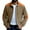 Brown, variant on Men's Vintage Corduroy Baseball Jacket - Stand Collar Zip-Up Colorblock Loose-Fit, Army Green, L