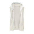 thumbnail image 5 of Lovskoo 2024 Womens Fuzzy Fleece Vest Cozy Sleeveless Winter Warm Vests with Pocket Zip Up Hooded Waistcoat Outerwear Beige, 5 of 6
