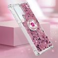 thumbnail image 4 of Funda para Samsung Galaxy S24 Ultra 5G con Brillo Líquido Flotante, Purpurina, Parachoques y Anillo Giratorio Soporte, 4 of 5