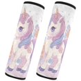thumbnail image 2 of 2-Pack Seat Belt Covers with Flannel Seatbelt Shoulder Strap Case Adjustable Straps Soft Padding for Car Pastel Colors Unicorn Small, 2 of 8