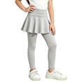 thumbnail image 2 of Girls Leggings with Skirt 2 in 1 High Waisted, Flowy Athletic Tennis Skirted Legging Kids Dance Tights, 2 of 8