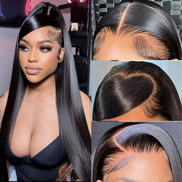 Straight Lace Front Human Hair Wigs For Black Women Pre Plucked