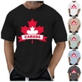 thumbnail image 5 of Canada Day Men's T Shirt Summer Short Sleeve Top Breathable Comfortable Red And White Maple Leaf Printed Festival Casual Wear Man Shirt Mens Tall Shirts Shirts Men Men T Shirt Pack Men T Shirts Men, 5 of 5