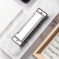 thumbnail image 2 of 10 Holes Blues Harmonica Instrument Stainless Steel Mouth Organ, 2 of 5