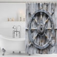 thumbnail image 2 of Grey Rudder Coastal Shower Curtain Set - 48" x 72" Washable Bathtub Curtain with 12 Hooks, Summer Beach Retro Ocean Waterproof Fabric Stall Shower Curtains for Bathroom/Bathtub Décor, 2 of 6