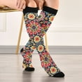 thumbnail image 5 of FORMRS Womens Knee High Socks Casual Long Thick Travel Daily Wear, 1 Pair, Colorful Floral Pattern, 5 of 6