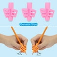 thumbnail image 4 of Uxcell 8 Pcs 3 Fingers Handwriting Pencil Grippers, Pink, 4 of 6
