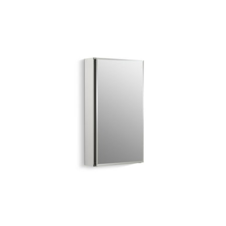 Kohler 15" W X 26" H Aluminum Single-Door Medicine Cabinet with Mirrored Door, Beveled Edges