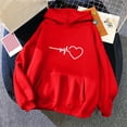 thumbnail image 2 of LOVZFMLL Essentials Hoodie Heart Print Long Sleeve Hooded Pullover Fall Clothes 2025 Women Fashion Comfort Streetwear Top, 2 of 3