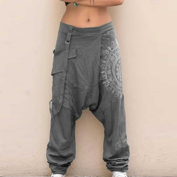 EGNMCR Men's Lightweight Pants, Cargo Pants Men, Linen Pants Men, Mens Casual Loose Fit Elastic Waist Pants Men Fashion Print Plus Size Casual Elastic Waist Pockets Wide Leg Pants Men Pants