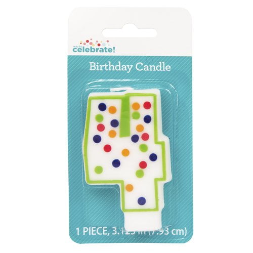 Polka Dot Number 4 Birthday Candle