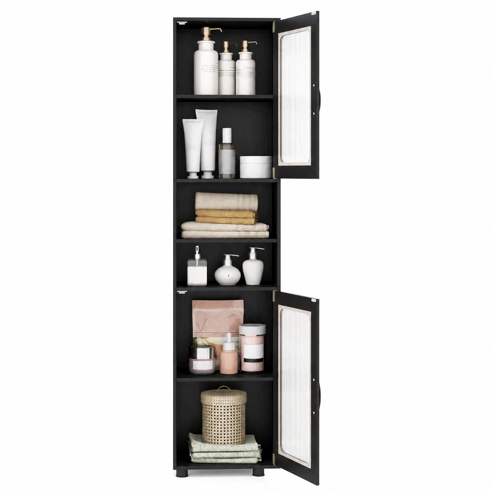 Vebreda Freestanding Bathroom Storage Cabinet, Tall Bathroom Storage Cabinet 67 Inches Freestanding Storage Organizer, Flexible Storage Options