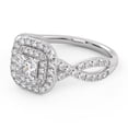 thumbnail image 3 of AFFY Infinity Double Halo Solitaire Engagement Ring for Women, 1.00 Carat (ctw) Princess And Round Lab Grown Diamond Ring In 10K Solid White Gold F-G, VS-SI Quality Ring Size-7.5, 3 of 6