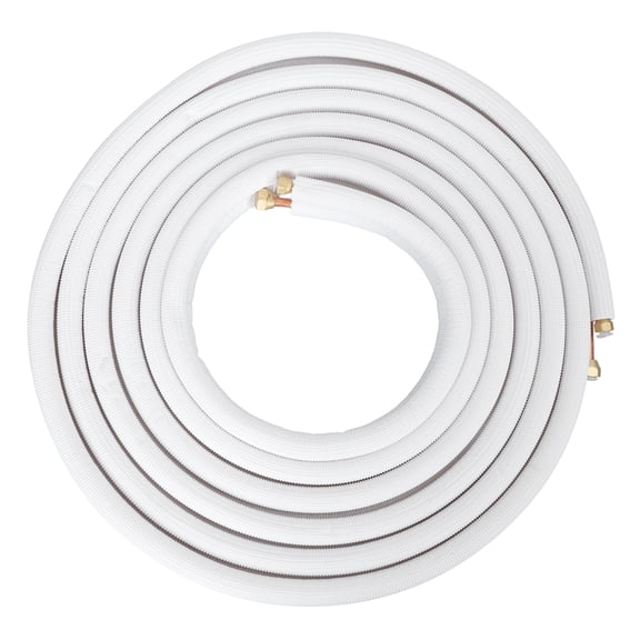Koiauber 25FT Mini Split Line Set for Fixed Frequency 1.5-2P Air Conditioner,Air Conditioning Pipe with Flared Nuts,1/4 1/2- inch OD White Thickened PE Insulated Coil HVAC Hose