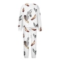 thumbnail image 5 of IROINNID Survêtement pour Femmes Ensemble 2 Pcs en Velours Décontracté Imprimé Manches Longues Col Rond Chandail en Molleton Haut + Pantalon Ensemble Jogging, Kaki, 5 of 5