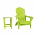 thumbnail image 3 of WestinTrends Malibu 2-PC Outdoor Patio Plastic Adirondack chair set with side table, Lime, 3 of 12