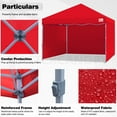 thumbnail image 3 of MASTERCANOPY 10' x 10' Pop-up Canopy Tent Commercial Instant Shelter with 4 Sidewalls, Red, 3 of 6