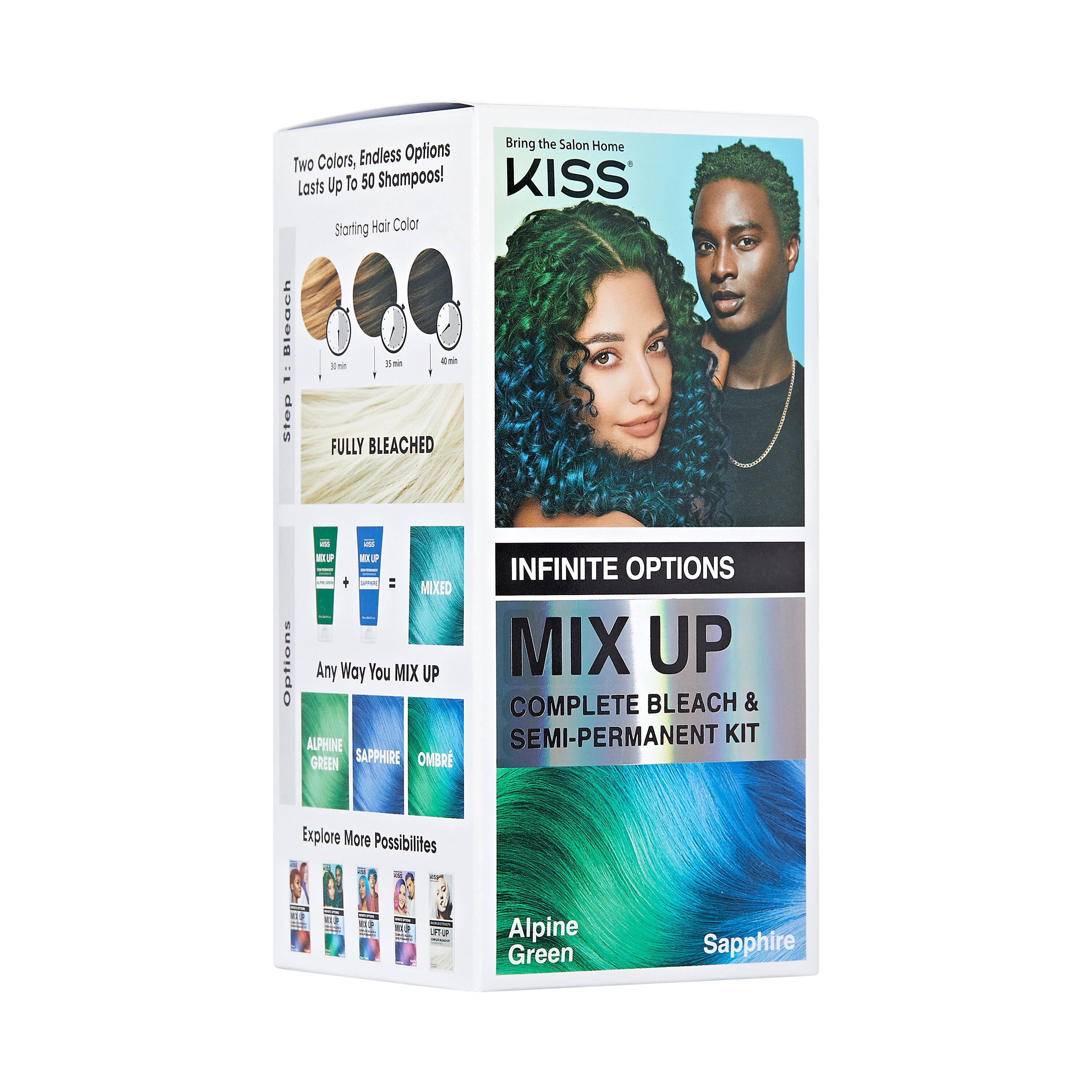 Color Treatment 2本セット KISS Mix Up Complete Bleach & Semi-Permanent Hair Color Kit