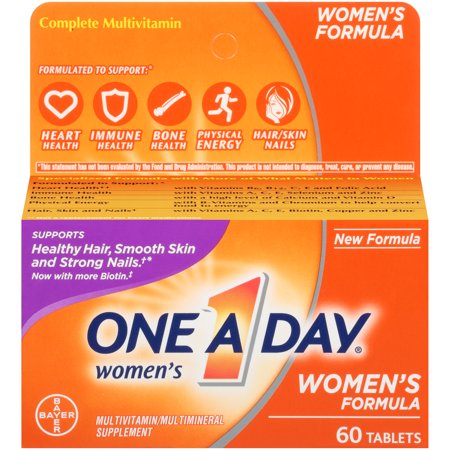 One A Day Women's Multivitamin Supplements with Vitamins A, C, E, B1, B2, B6, B12, Biotin, Calcium and Vitamin D, 60 (Best Multivitamin For Women Over 60)
