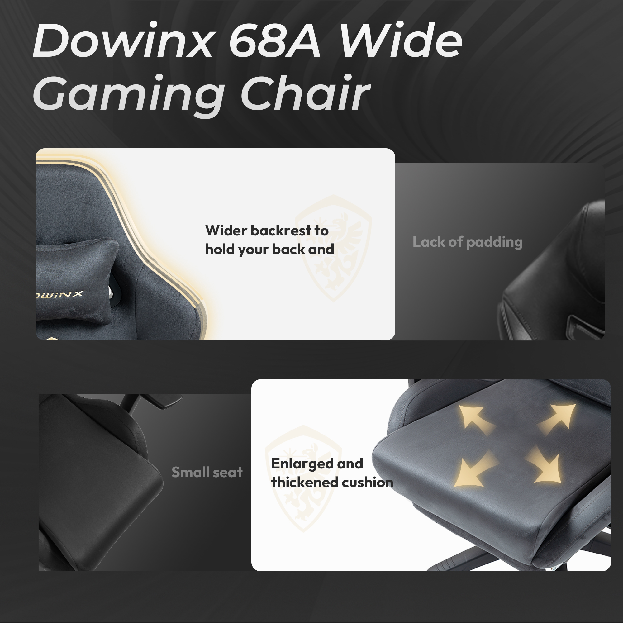 GOOSEA Breathable Suede Fabric Gaming Chair, Big and Tall Ergonomic Game Chair with Adjustable Massage Lumbar Support,3D Armrests,Retractable Footrest and Smooth PU Wheels, Green