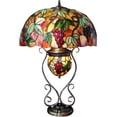 thumbnail image 1 of Lampe de Table en Verre de Style Tiffany de Raisin Multicolore, 1 of 1