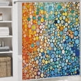 thumbnail image 5 of 4 Pcs Shower Curtain Sets Colorful Circles in A Grid Bathroom Decor Set with Non-Slip Rugs Toilet Lid Cover And Bath Mat Dandelion Circle 12 Plastic Hooks for Bathroom Decor Set 72inch X 72inch, 5 of 8