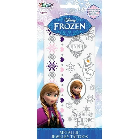 Disney's Frozen Princess Anna Metallic Jewelry Temporary Tattoo Kit