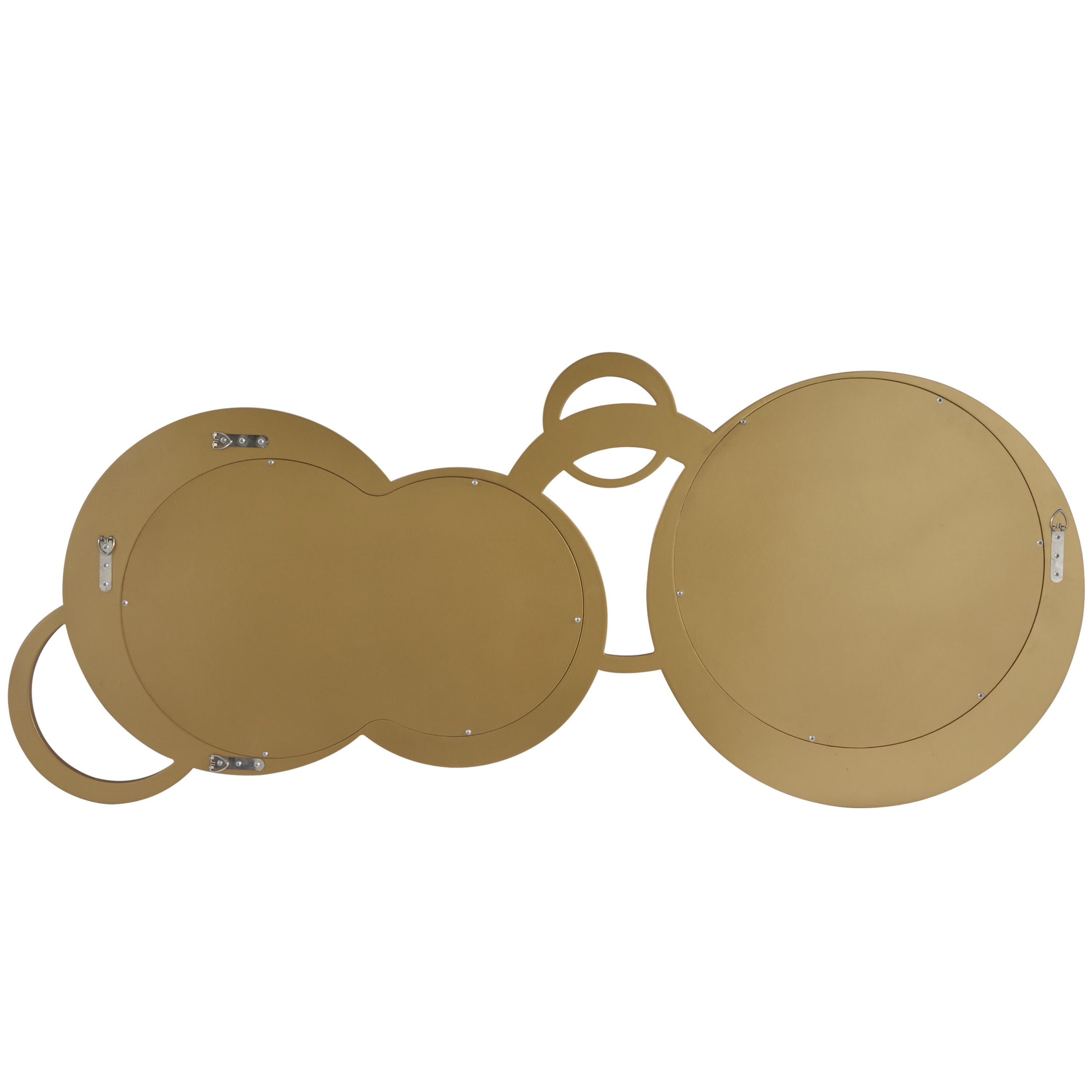 DecMode 56" x 23" Gold Circles Geometric Wall Mirror