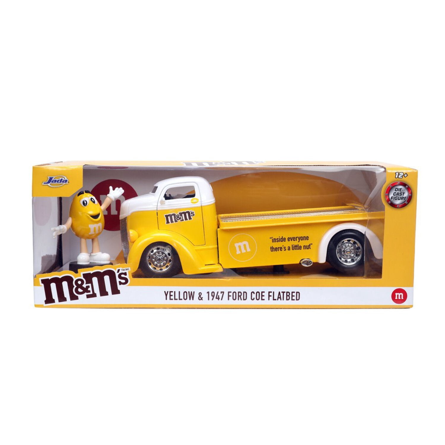 JADA TOYS 1/24 - FORD COE Flatbed Truck with M&M'S Yellow Figure - 1947